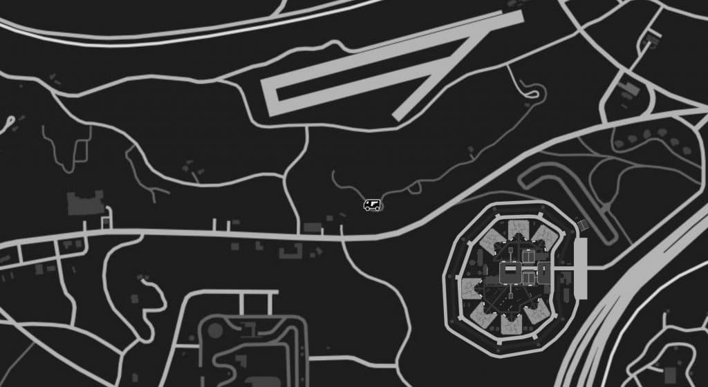 GTA Online gun can location screenshot at sandy shores airfield